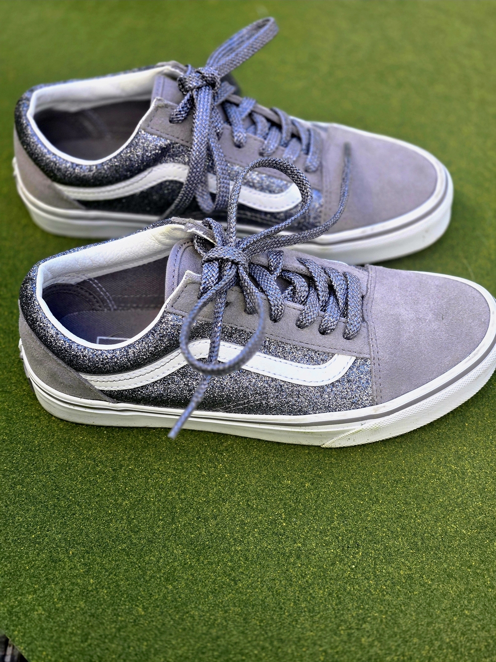 Vans 7 OLD SKOOL Glitter Low-Top Sneakers GREAT TREAD SPARKLY Y2K SKATER VIBES - Picture 12 of 14